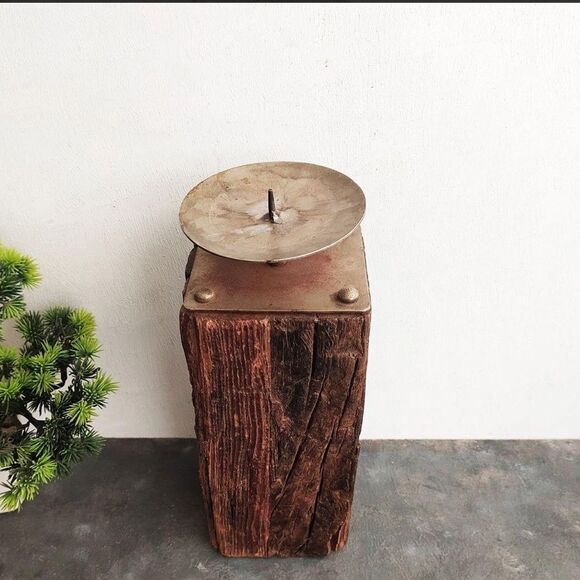 !! My swanky home Farmhouse  Square Candle Holders,, 2 Piece set - Picture 4 of 7